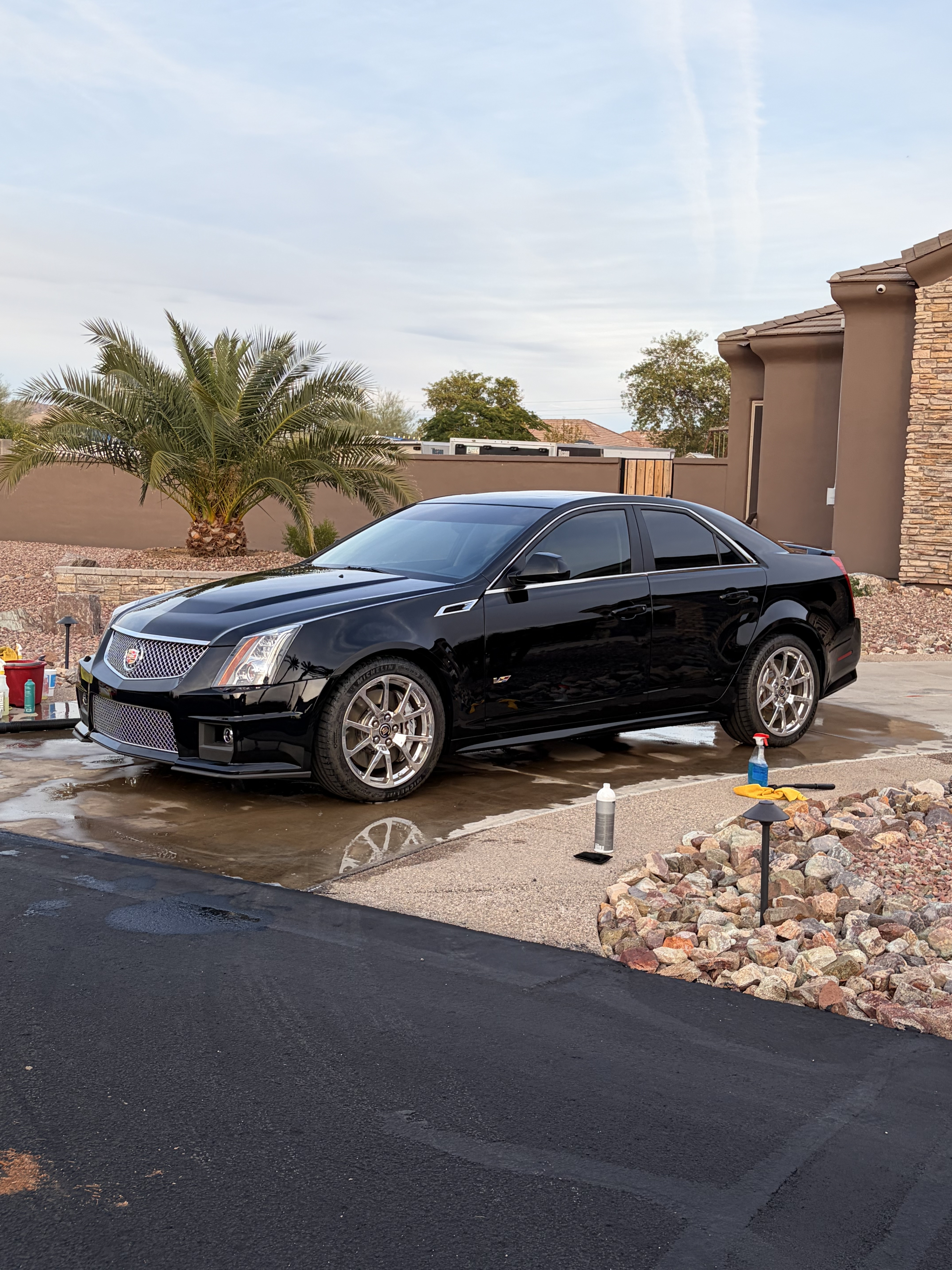 Deep black finish sedan after Valley Detailing service
